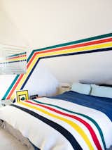 Windy's bedroom is teeming with her favorite Hudson Bay stripes.