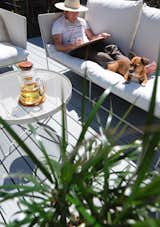 After completing their backyard renovation last fall, the two spend much of their time there now—even for work. 