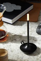 Graypants electric Wick lamp looks like a traditional candle holder.