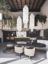 Dining Room, Stools, Table, Ceiling Lighting, and Concrete Floor Villa in the park, hanging plants  Photo 7 of 19 in Villa in the park by Jeroen de Nijs bni