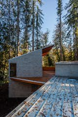 Exterior, Cabin Building Type, Metal Roof Material, House Building Type, Wood Siding Material, and Shed RoofLine  Photo 3 of 13 in McKenzie River House by Dustin Stephens