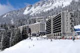 One of the most prestigious architects to tackle the challenge of après-ski, Breuer devised a scheme for Flaine that integrated it as much as possible into the surrounding French Alps. His design for the hotel and village played with snow and sun, supposedly including diamond-shaped facades that reflected the light.