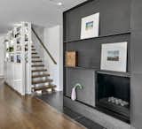 Kitchen Shelving + Stair + Fireplace