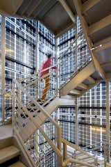 Solar panel draped stairwell