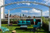 Top floor balcony overlooking downtown Denver