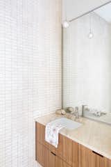 Bath Room, Granite Counter, Porcelain Tile Floor, Ceramic Tile Wall, Undermount Sink, and Pendant Lighting  Photo 3 of 20 in Barton Hills Residence by Brett Grinkmeyer