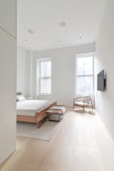 Bedroom Entry, Walnut Furnishing, Soft Whites and Light Grays