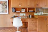 Quintessential mid-century built-in desk in the kitchen