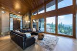 The angles of the home allow a sweaping view of Okanagan Lake and the city of Kelowna from the spacious living room.