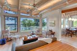 Living Room, Sofa, Ceiling Lighting, and Light Hardwood Floor Living Room   Photo 4 of 8 in San Juan Island Modular by Fish Mackay Architects