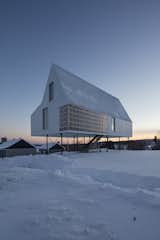 Exterior and Cabin Building Type  Photo 6 of 7 in A Minimalist Winter Chalet Stands Tall on Stilts