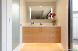 A new medicine cabinet with builtin LED light and a custom-made floating cabinet with lots of drawers increased much needed storage. The LED strip light under the floating vanity keeps the design light , bright and special.
Interior Design, Photos & Styling © Yoko Oda Interior Design, LLC