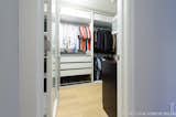 A 6'x 12' newly added walk-in closet for the master bedroom create more storage, and a frosted glass door keeps the area light and airy. 
 
Interior Design, Photos & Styling © Yoko Oda Interior Design, LLC