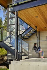 Exterior, House Building Type, Metal Roof Material, Wood Siding Material, and Hipped RoofLine Brooks Exterior Stair & Patio  Photo 5 of 12 in Brooks Remodel by Floisand Studio Architects
