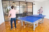 Ping pong room with authentic wood, gym flooring