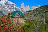 Exterior, Dome RoofLine, Wood Siding Material, and Tent Building Type  Photos from Soak Up the Magic of Patagonia at This Eco-Friendly Geodesic Dome Retreat