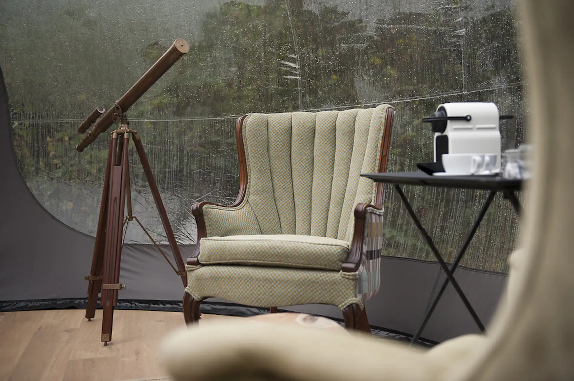 Every dome comes with an Nespresso coffee maker.