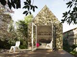 Sustainability and forward-thinking architectural techniques merge in this experimental tiny cabin clad in 3D-printed tile.