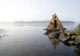 The floating sauna was completed last fall. 