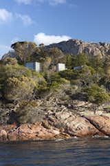 The nine pavilions are perched atop the beautiful, weathered pink granite of the Freycinet Peninsula.