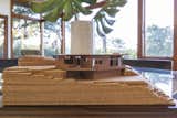 A laser-cut model of the home. The recently added rear deck is not shown.