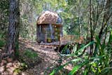 Tucked away on a 10-acre forested property, the tiny cabin overlooks views of the redwoods. In celebration of the Mushroom Dome Cabin’s popularity (the rental has held the title as Airbnb’s most popular listing for ten years), Airbnb created a replica of the cabin at their headquarters.