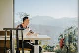 Taiwan's central mountains are framed in the east-facing windows in the dining room.