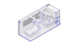Axon diagram of the CURA ICU pod.   Photo 5 of 8 in CURA Is Turning Shipping Containers Into Emergency Hospitals for COVID-19