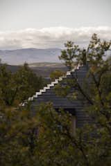 Thirty steps connect the ground with the top of the roof, which provides panoramic views of the lake and the plains of Hardangervidda.