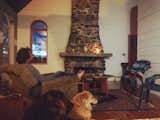 Living room with refurbished chimney.