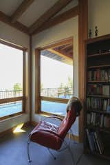 The office / library offers views to the north and ample natural light.