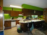 Painted the kitchen Pantone Parrot Green - it has a tiki theme