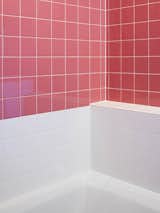 Pink bathroom tile detail