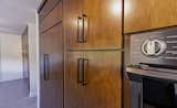 closer look at the beautiful wood cabinets