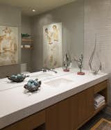 Bath Room, Undermount Sink, One Piece Toilet, Engineered Quartz Counter, Porcelain Tile Floor, and Recessed Lighting  Photo 11 of 52 in Modern Frontier by Mary Anne Smiley
