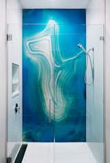 Custom resin panels, designed specifically for the proportion of the shower.