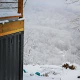 A view of the snow fall on 8 December 2017 at Appalachian Container Cabin