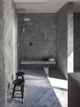 stone covered Shower