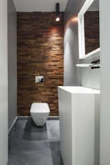 Guest bathroom - wood wall cover