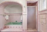 View of the arched tub nook and shower 