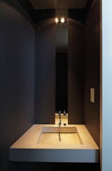 Bath Room, Concrete Counter, Wall Mount Sink, and Ceiling Lighting  Photo 7 of 12 in House P by Architekten Wannenmacher + Möller 