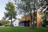 Exterior, House Building Type, Wood Siding Material, Flat RoofLine, and Brick Siding Material  Photo 2 of 18 in Oak Residence by Hatem+D / Etienne Bernier Architecte