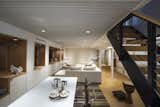 Great room with alcove storage wall