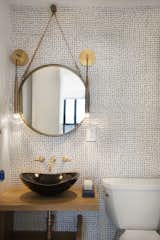 Bath Room, Pendant Lighting, Ceramic Tile Wall, and Vessel Sink  Photo 16 of 20 in Charlestown Navy Yard Condo by Aimee Anderson Design