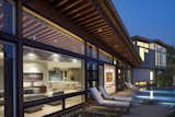 Exterior view of living pavilion and pool