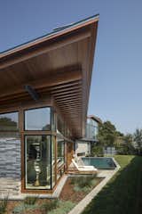 Exterior view of living pavilion and pool