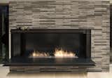 Fireplace detail with bioethanol burner and Danish brick.