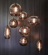 Clear Band Pendant Cluster 
We love the look of these lights!