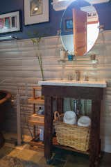 Check out the tile on this bathroom wall - it gives such a cool texture to a relaxing bath.