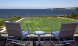 The home also features endless outdoor living spaces with four terraces and a rooftop deck that showcases spectacular views of the Long Island Sound and two of the seven tee boxes overlooking the three par golf green and putting green. 